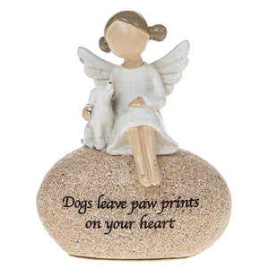 Angel Stones Figurine Angel And Dog