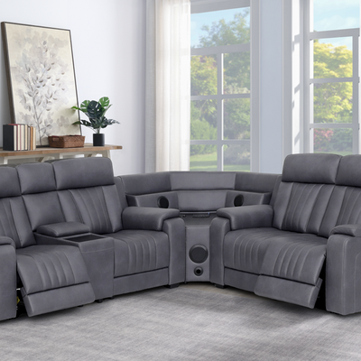 Angelo Sectional Corner Sofa Recliner Slate