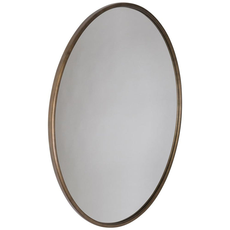 Antique Brass Round Wall Mirror 120 cm