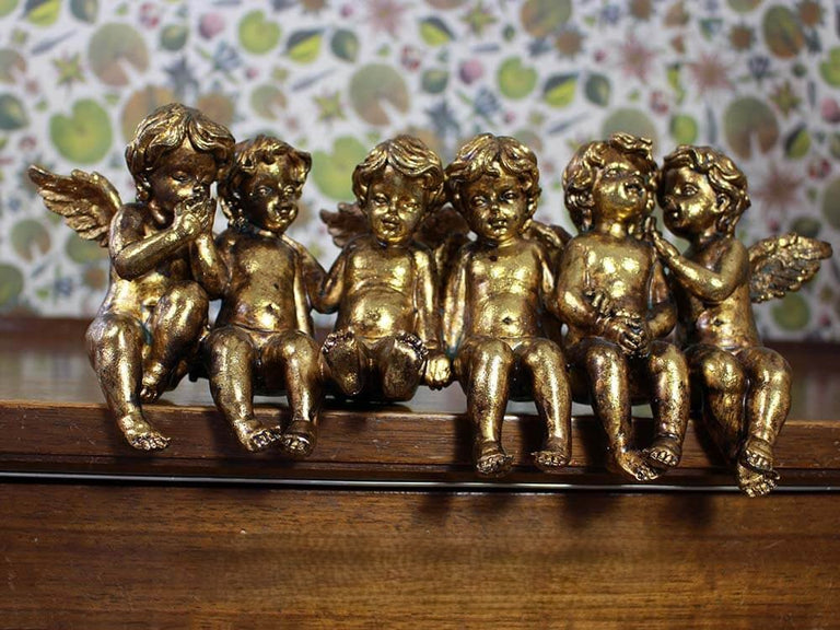 Antique Gold Sitting Row of Cherubs