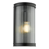 Anund Bathroom Wall Light Matt Black picture with switched on light