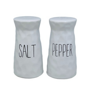 Stylish salt and pepper dispensers.