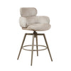 Apollo swivel counter stool in beige with a padded seat