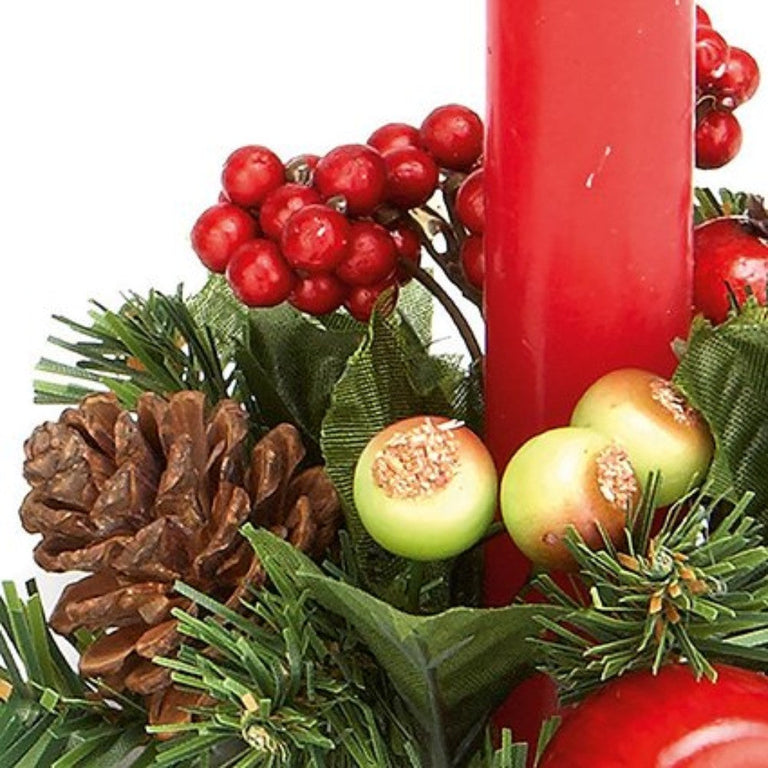 Apple, Cone and Berry Candle Ring Small