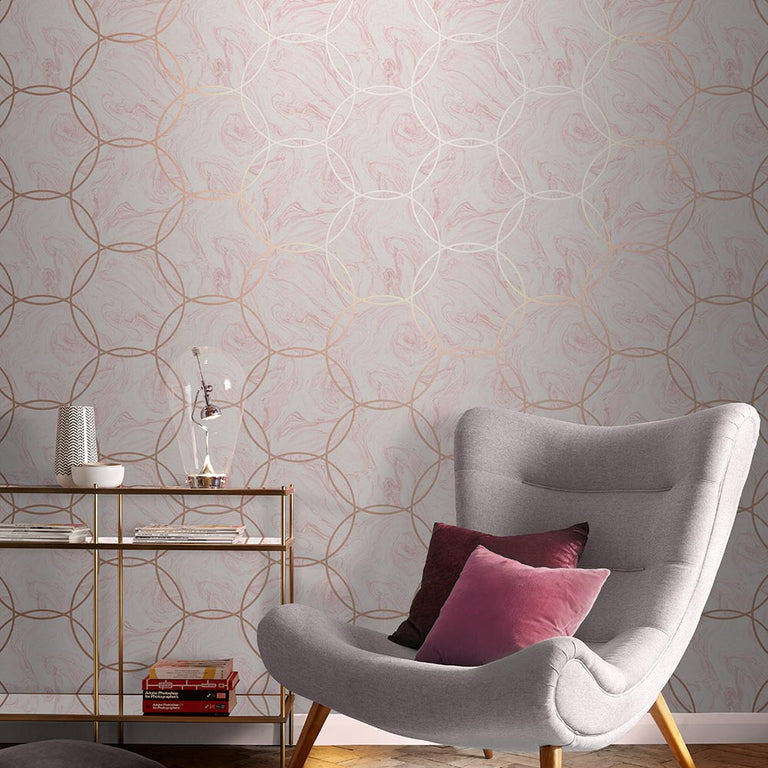 Graham & Brown Aqueous Geo Quartz Wallpaper