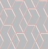 Stylish wallpaper featuring Graham & Brown Archetype Grey & Rose Gold design.
