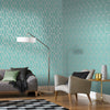 Beautiful wallpaper for walls with a modern mint and gold design.

