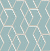 Geometric wallpaper art featuring Graham & Brown wallcovering.

