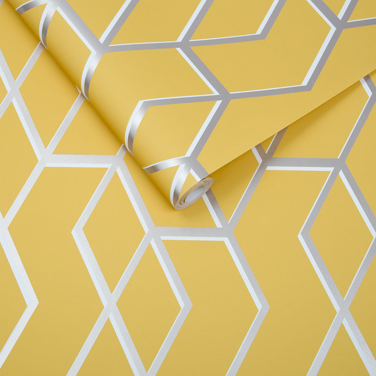 Graham & Brown Archetype Yellow & Silver Wallpaper