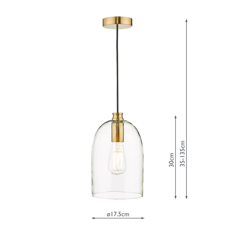 Archie Pendant Satin Bronze - Ceiling Glass Lamp