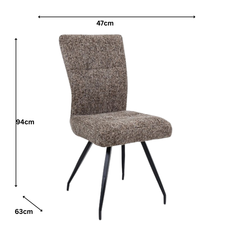Arclow Fabric Dining Chair Sable/Natural Pair
