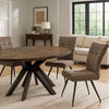 Arclow Fabric Dining Chair Sable/Natural Pair lifestyle picture around dining table