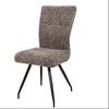Arclow Fabric Dining Chair Sable/Natural Pair with a black metal legs