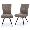 Arclow Fabric Dining Chair Sable/Natural Pair padded upholstered dining chairs with a high backrest