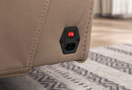 Arlington Corner Sofa Electric Recliner Beige close view photo of plugged in space