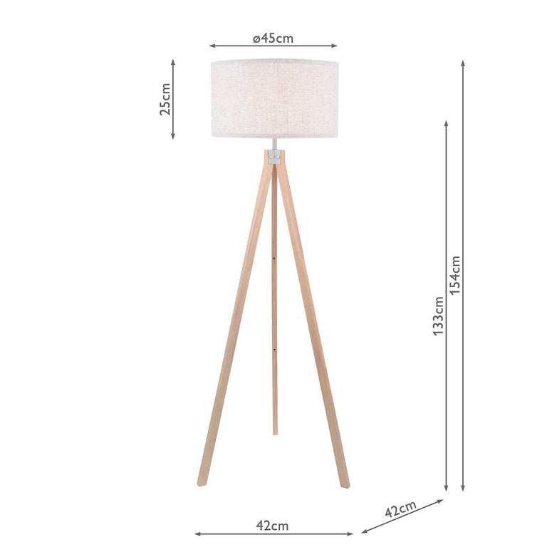 Armitage Tripod Floor Lamp Wood - Natural Wood Lighting Collection