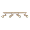 Arnel 4 Light Bar Spotlight Satin Taupe picture with turned on light on the white background