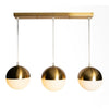 Art Deco Pendant With 3 Lights close front view photo on the white backing