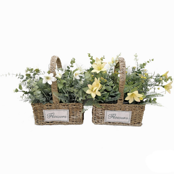 Elevate your decor with the enchanting Artificial Wildflower Basket.