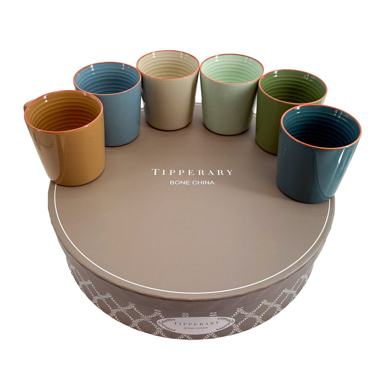 Tipperary Crystal Artisan Set of 6 Mugs - Elegant Mugs & Drinking Collection