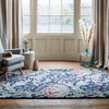 Morris & Co Artichoke Floral Rug Mineral lifestyle picture in the living room