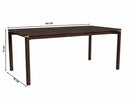 Arun Extension Dining Table 95x180 cm picture with table's dimensions on the white background