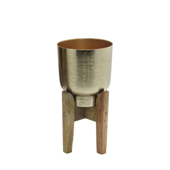 Aruna Planter With Mango Stand Gold Small picture on the white background