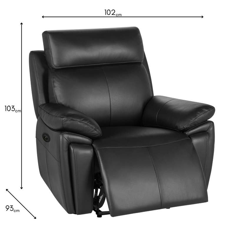 Ashby Electric Recliner Armchair Black - Living Room Chair