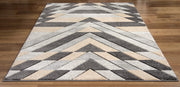 Asher Geometric Rug Grey-Beige picture on the floor