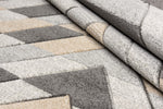 Asher Geometric Rug Grey-Beige made in a calming color palet