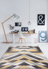 Asher Geometric Rug Grey-Mustard life style picture