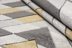 Asher Geometric Rug Grey-Mustard with a calming color palet