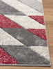Asher Geometric Rug Grey-Red picture of the corner