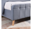 Ashley Double Bed with Fabric Headboard Sky Blue close view picture of the wooden legs