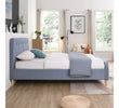 Ashley Double Bed with Fabric Headboard Sky Blue picture from the side