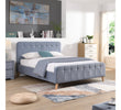 Ashley Double Bed with Fabric Headboard Sky Blue life style picture of the bed
