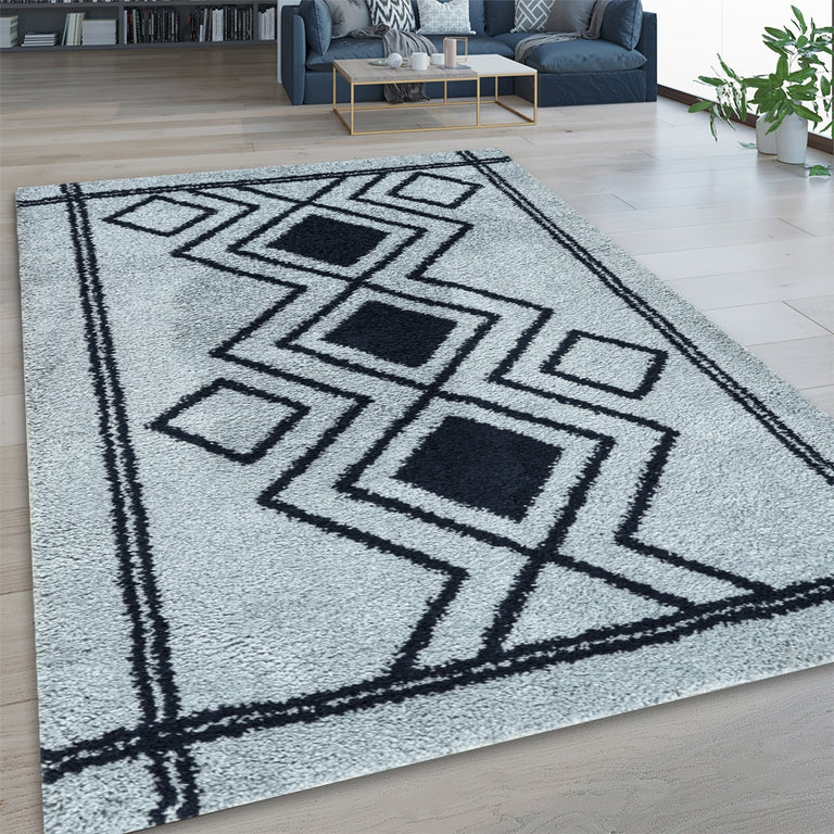 Ashton Geometric Rug Blue Navy 03