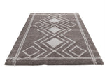 Ashton Geometric Rug Taupe Beige  horizontal view of the rug