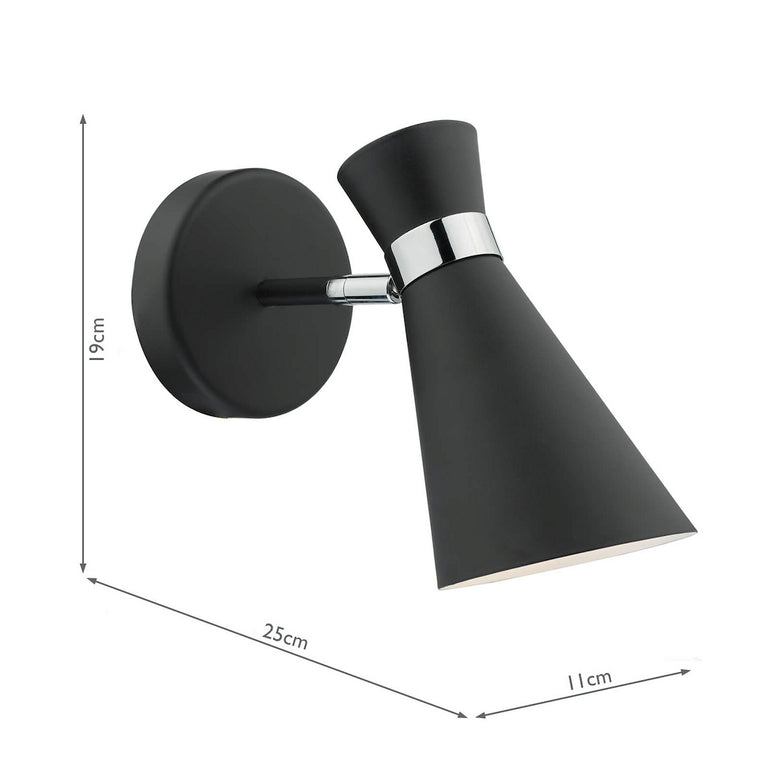 Ashworth Single Wall Spotlight Matt Black - Home Lighting Collection
