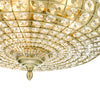 Asmara 5 Light Flush Antique Brass Crystal close view picture of the antique brass frame