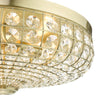Asmara 5 Light Flush Antique Brass Crystal close view picture of the crystal shade