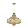 Asmara 6 Light Pendant Antique Brass Crystal picture with switched on light