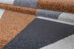 Aspire Geometric Rug 106 Blue & Rust picture of the colors