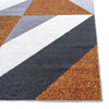 Aspire Geometric Rug 106 Blue & Rust picture of the corner
