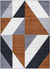 Aspire Geometric Rug 106 Blue & Rust picture of the rug design