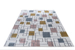 Aspire Geometric Rug Coral horiontal layout of the rug