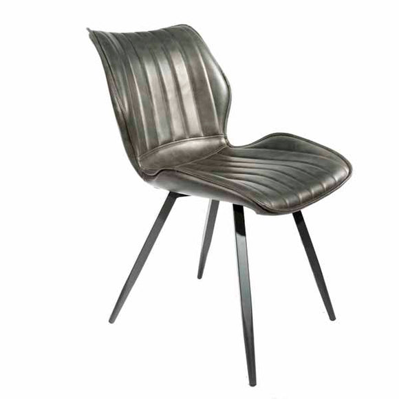 Modernize your dining with the Grey Leather Asti Chair.
