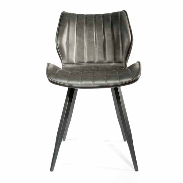 Asti Dining Chair Leather Grey