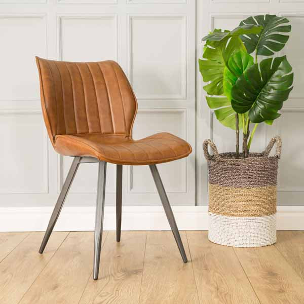 Asti Dining Chair Leather Tan