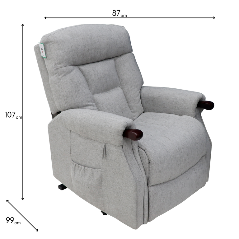 Astoria Dual Motor Lift & Tilt Chair Silver - Recliner Chair For Living Room